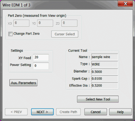 KeyCreator Tools Machinist 2X Wire EDM options