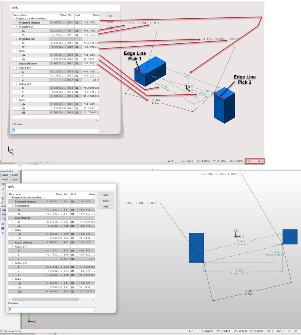 KeyCreator Verify Distance 2 Entities example