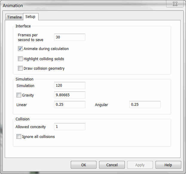 KeyCreator Tools Animation Setup dialog