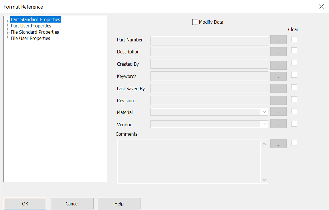 KeyCreator Assembly Edit Change Part Properties