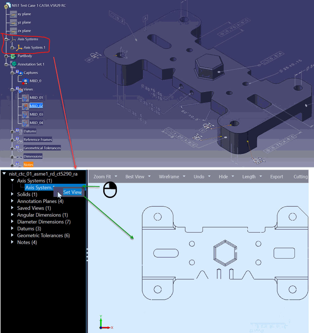 KubotekKosmos Convert CATIA V5 Axis System Example