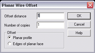 KeyCreator Pro Create Planar Wire Offset options