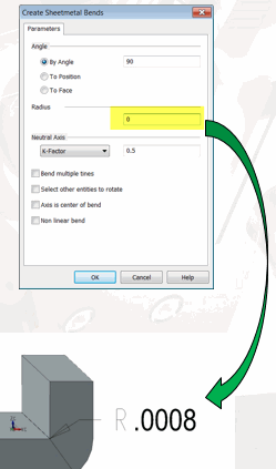 KeyCreator Modify Solid Feature Sheetmetal example