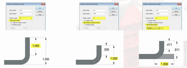 KeyCreator Sheet Metal Flange Length