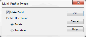 KeyCreator Pro Create Solid Sweep Multiprofile options