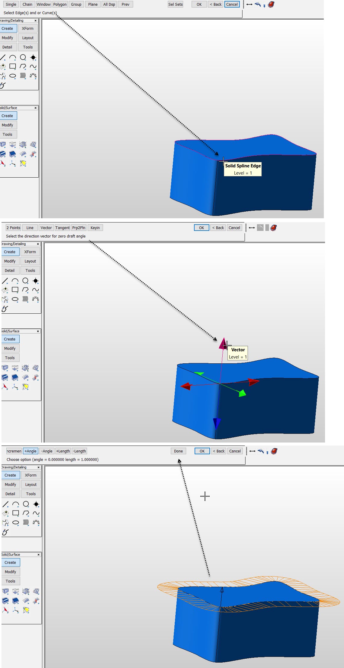 KeyCreator Pro Create Advanced Surface Parting example