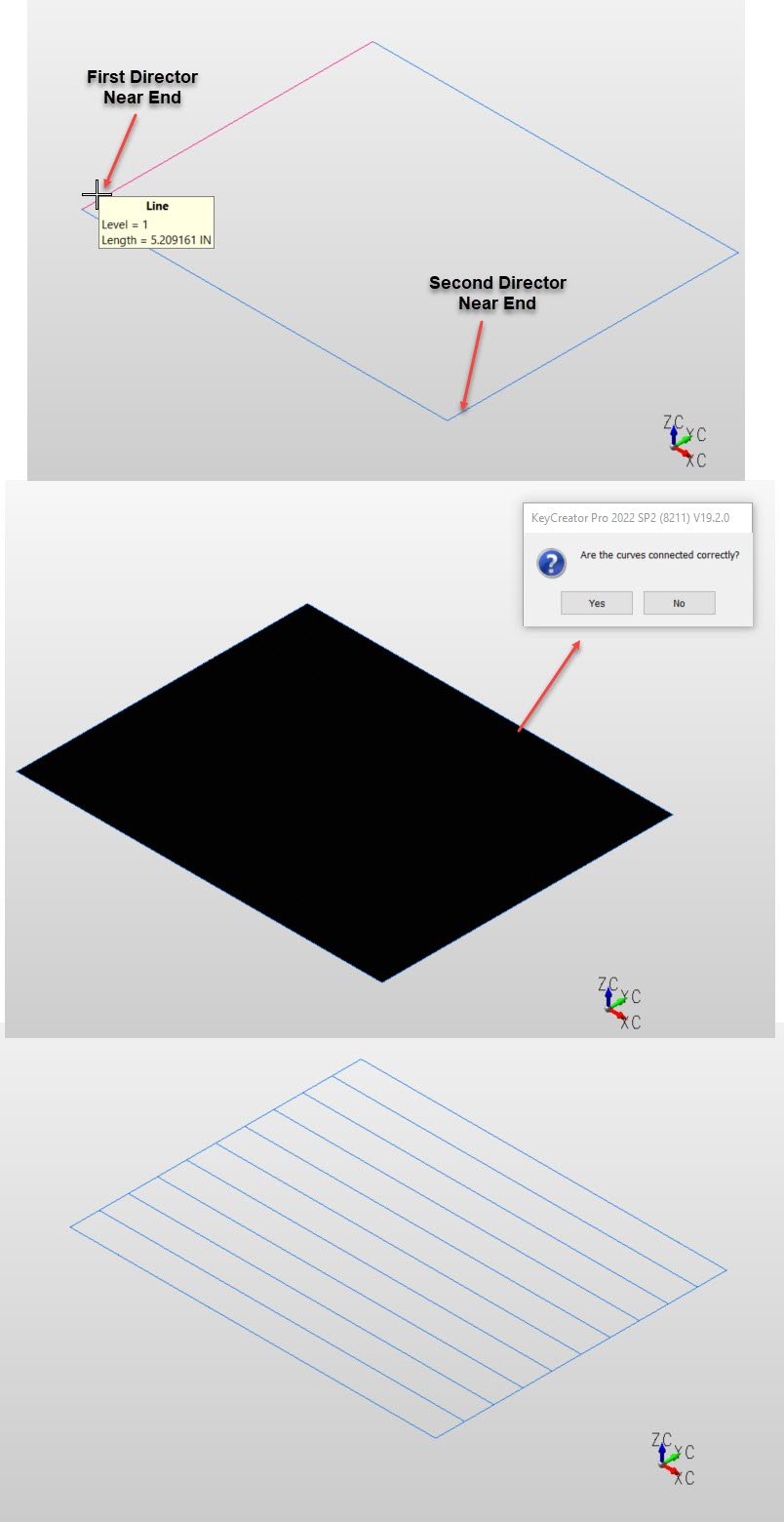 KeyCreator Pro Create Ruled Mesh example