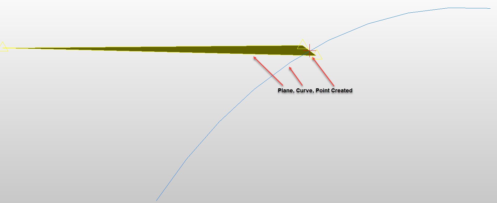 KeyCreator Pro Create Point Curve Plane Intersect example