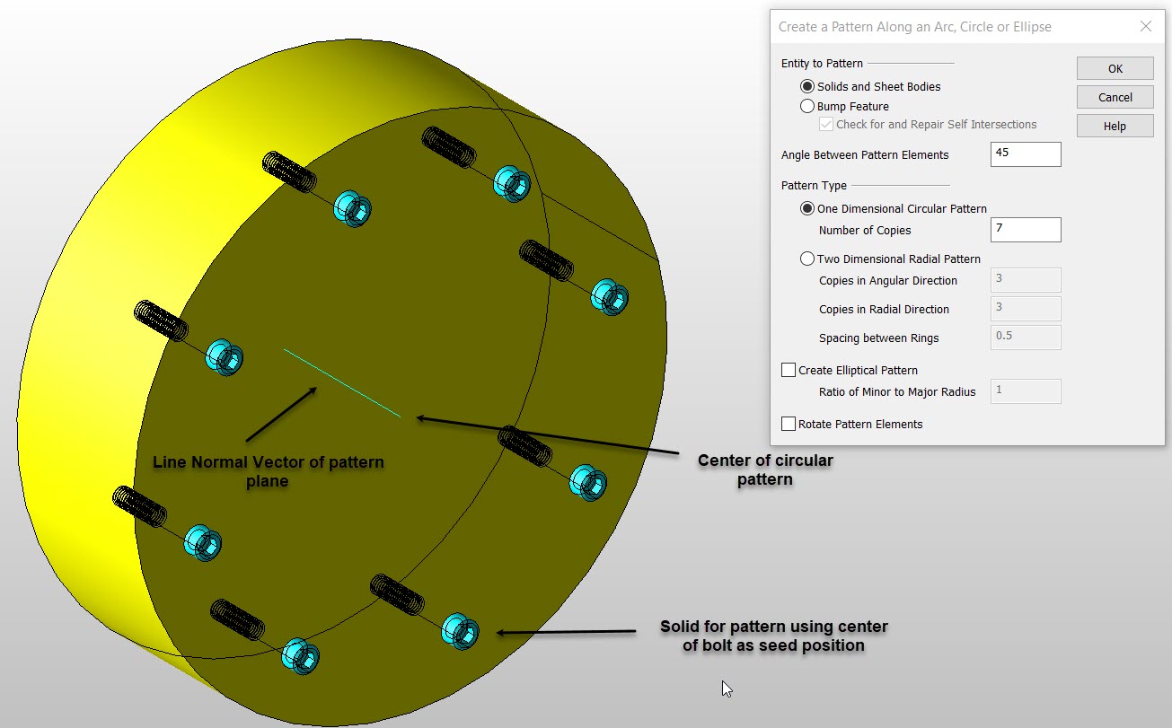 KeyCreator Pro Create Solid Feature Circular Pattern