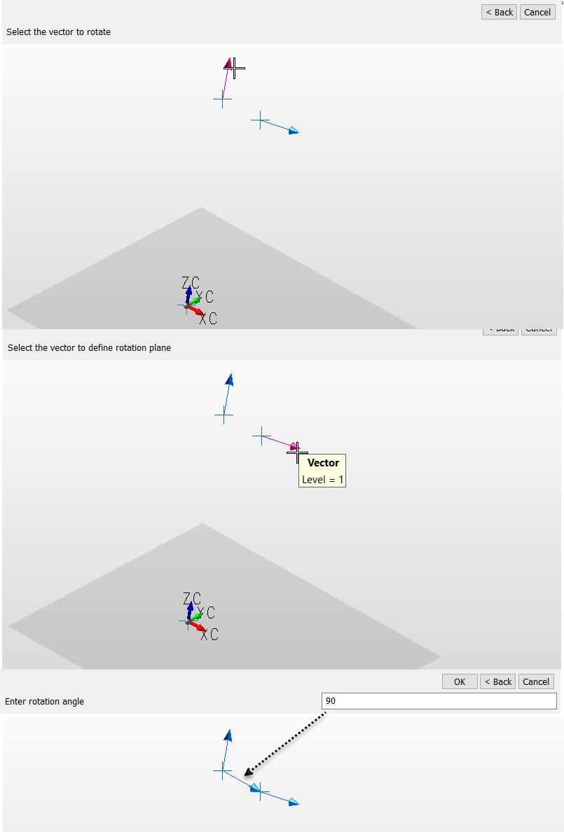 KeyCreator Pro Create Vector Rotate example