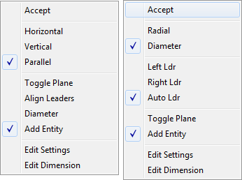 KeyCreator Quick Dimension right click