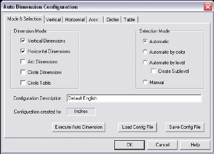 KeyCreator Detail Auto Dimension dialog