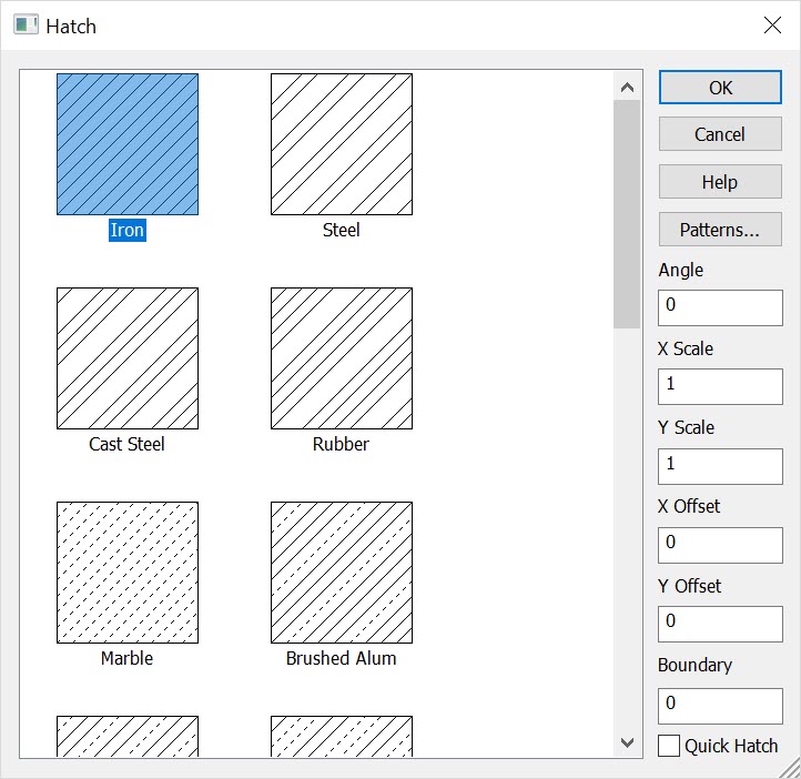 KeyCreator Detail Cross Hatch Dialog