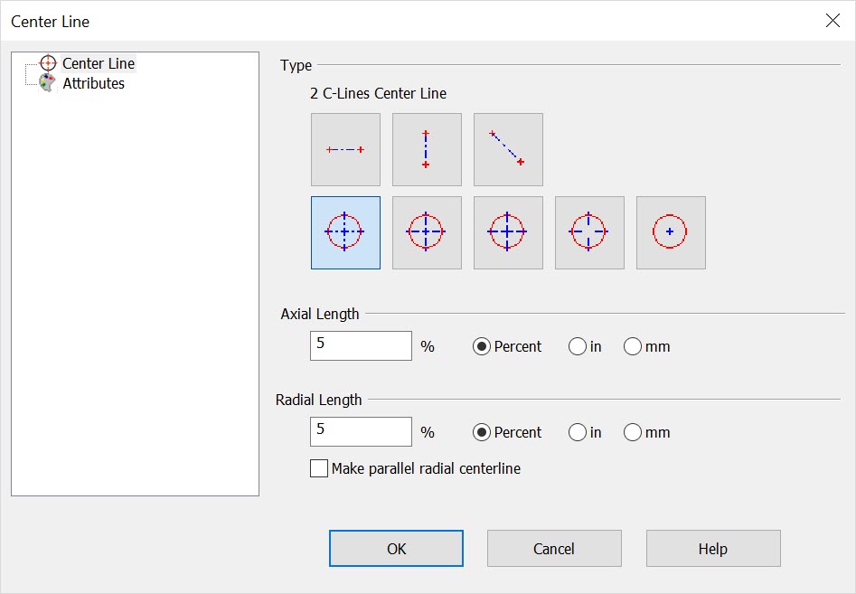 KeyCreator Detail Lines Center Lines Dialog