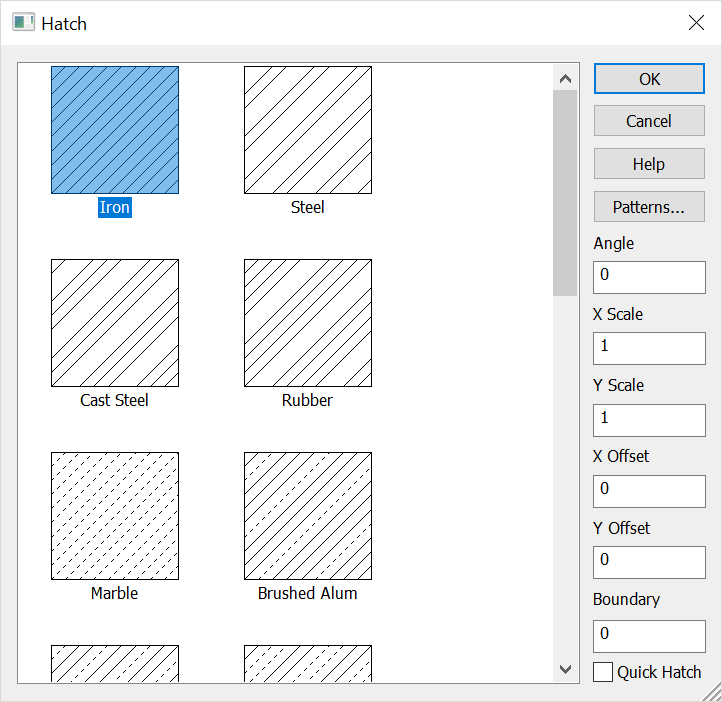 KeyCreator Prime Detail Hatch Edit Dialog