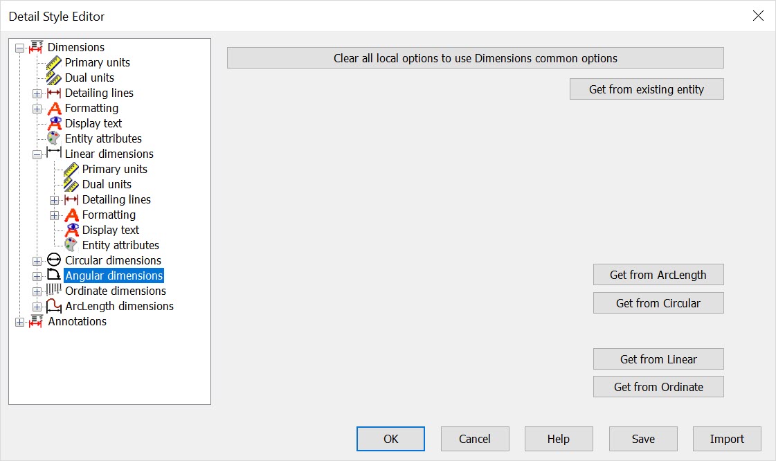 KeyCreator Prime Style Editor Angular Dimensions Options