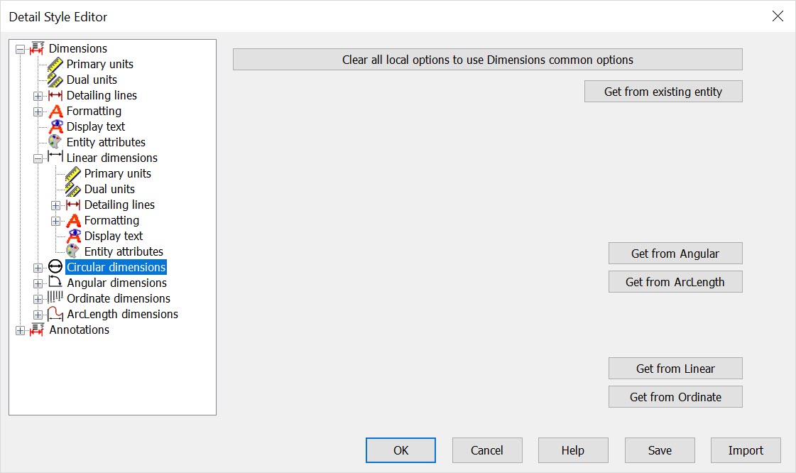 KeyCreator Detail Settings Style Editor Circular Dimensions Dialog