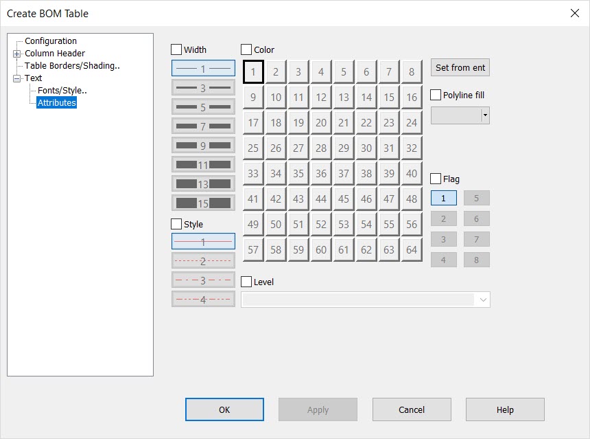 KeyCreator Drafting Detail Table of Notes Text Attributes