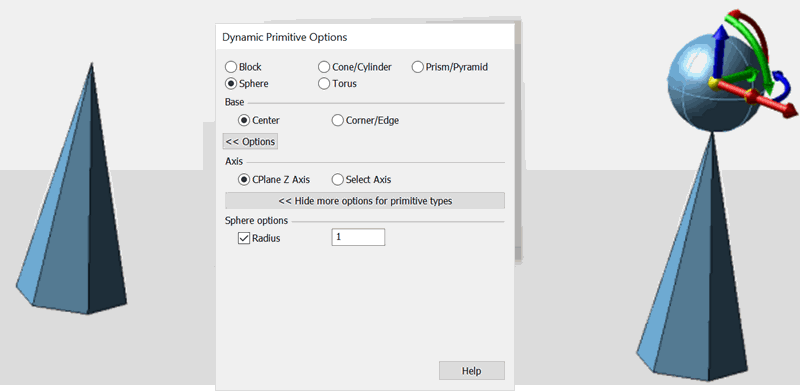 KeyCreator Create Primative Solid Dynamic Sphere 2