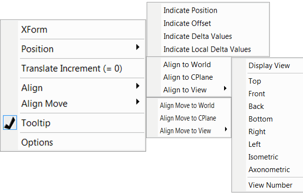 KeyCreator Drafting General DynaHandle Context Menu