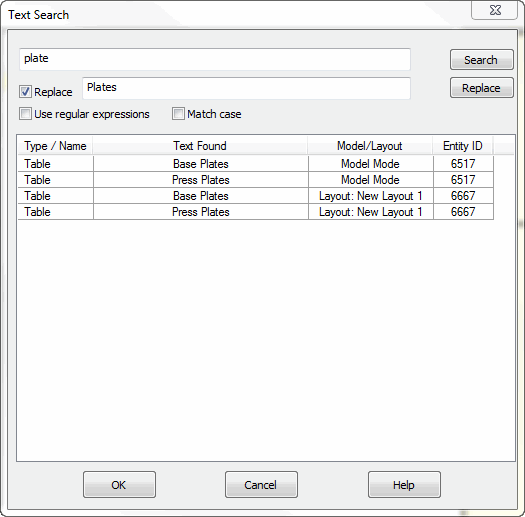 KeyCreator Drafting Find and Replace Text