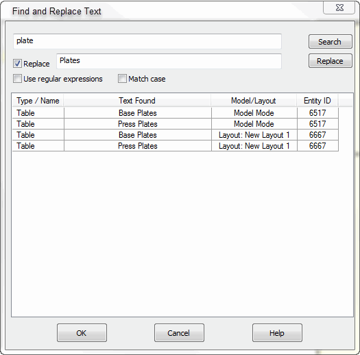 KeyCreator Prime Text Find and Replace Dialog