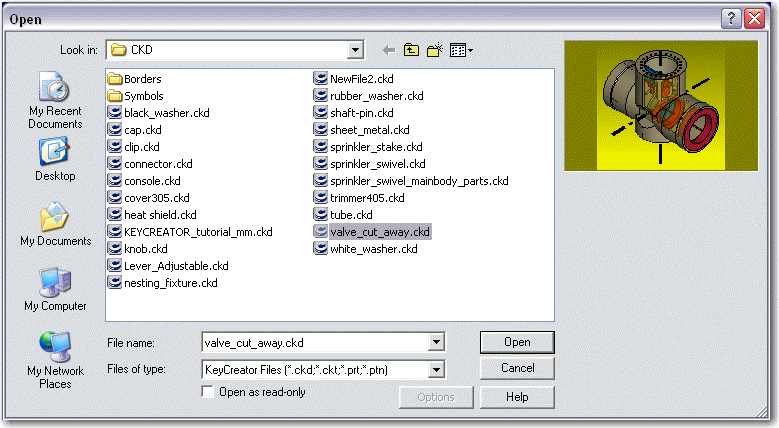 KeyCreator Viewer File Open dialog