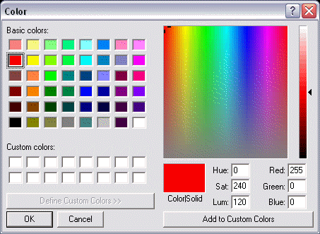 KeyCreator Drafting Properties Color dialog