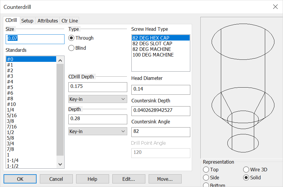 KeyCreator Tools Feature Counter Drill Options