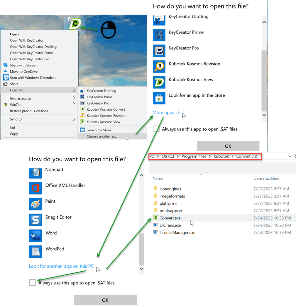 Convert File Association Steps