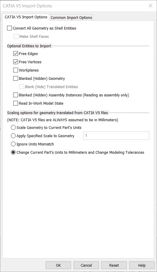 KeyCreator Pro Import CATIA V5