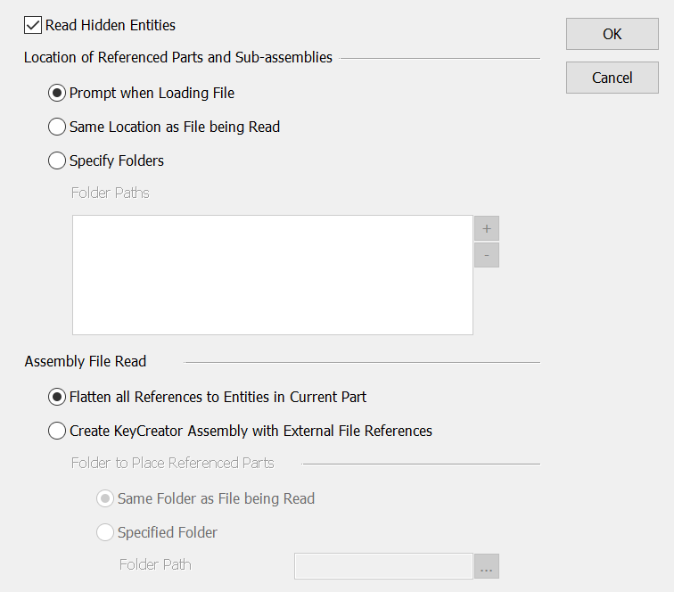 KeyCreator Pro File Import Options Dialog