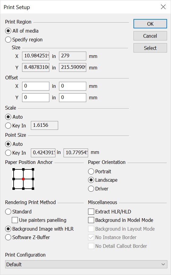 KeyCreator File Print Setup