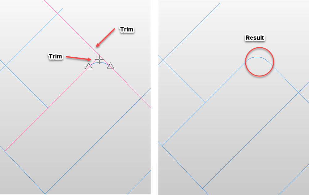 KeyCreator Modify Fillet Arc example