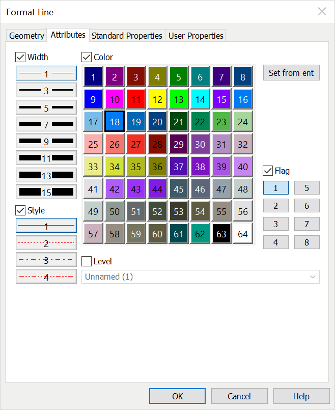 KeyCreator Format Line Attributes Tab