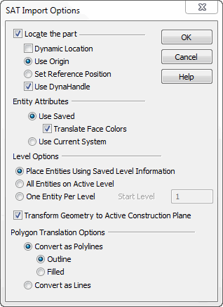 KeyCreator Drafting File Import SAT Options