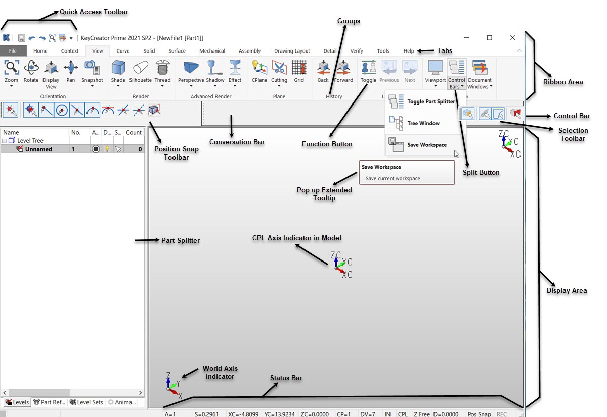 KeyCreator Prime General Interface diagram