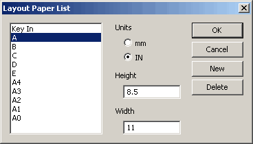 KeyCreator Layout Control Paper List