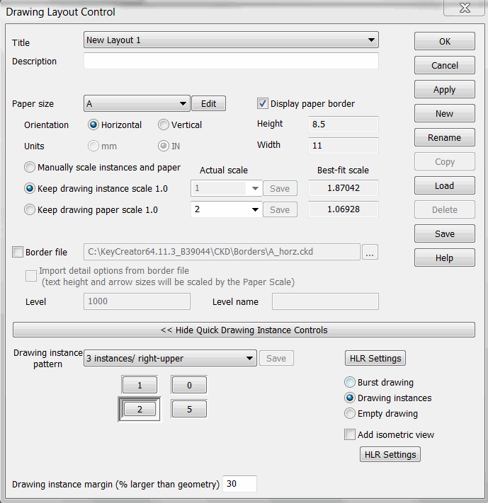 KeyCreator Layout Control Options