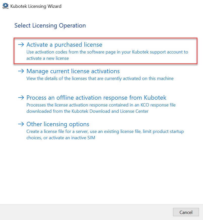 KeyCreator License Wizard Activation Option