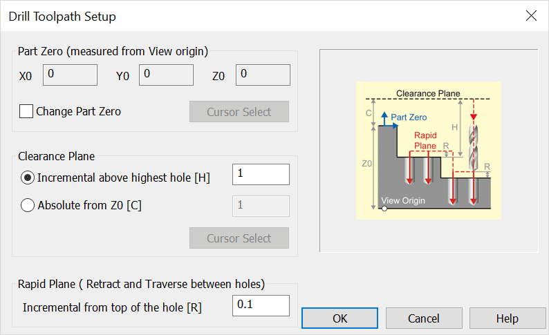 KeyCreator Tools Machinist 2D Drill Setup Dialog