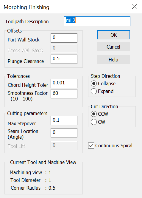 KeyCreator Tools Machinist Finish Morphing