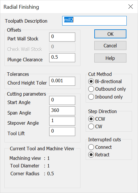 KeyCreator Tools Machinist Finish Radial