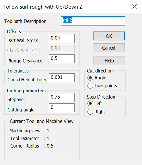 KeyCreator Tools Machinist Roughing Follow Surface
