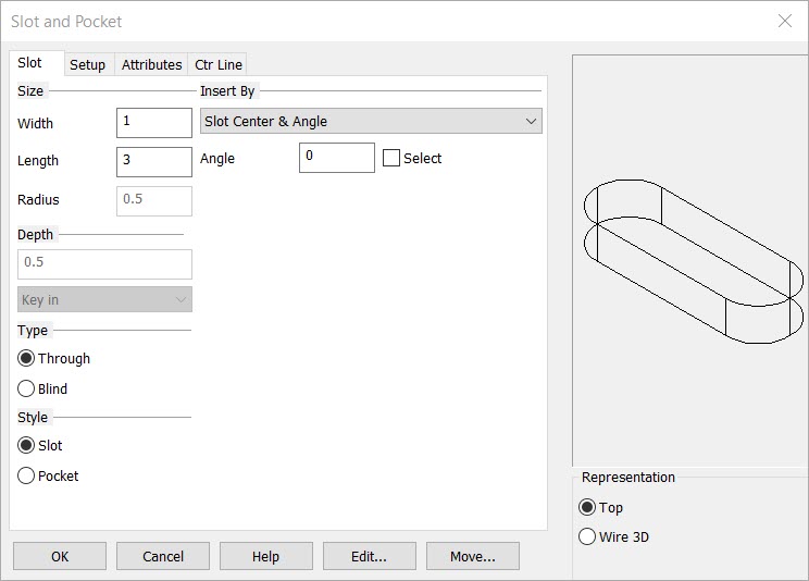 KeyCreator Drafting Mechanical Pocket options