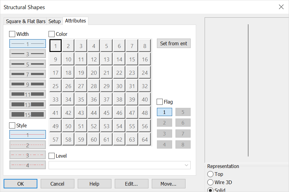 KeyCreator Prime Mechanical Structural Shapes Attributes Options