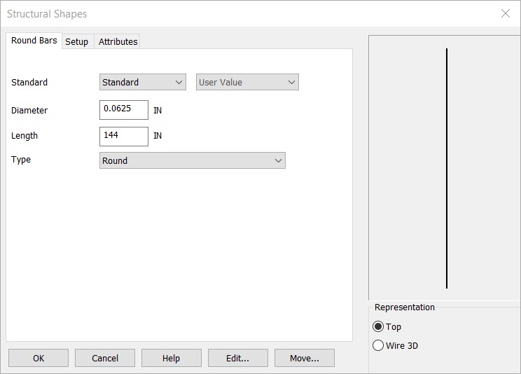 KeyCreator Drafting Mechanical Round Bar options