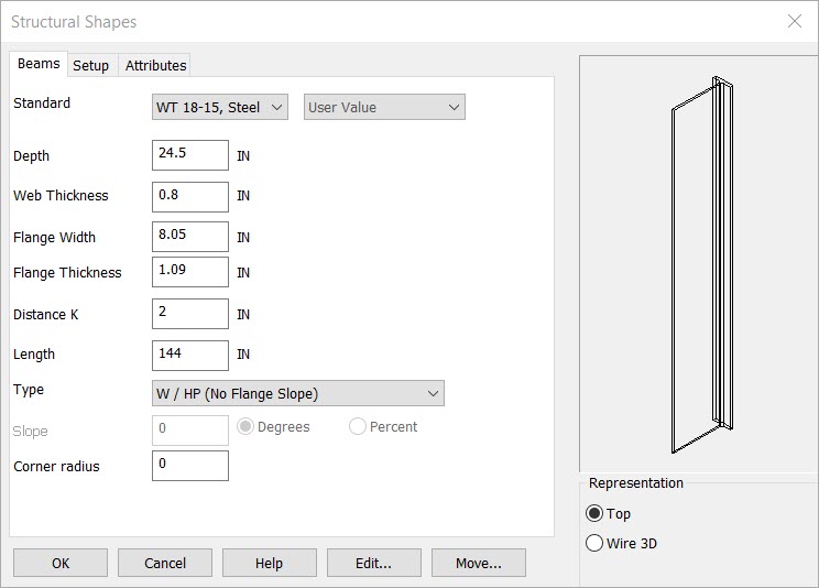 KeyCreator Drafting Mechanical T Beam options