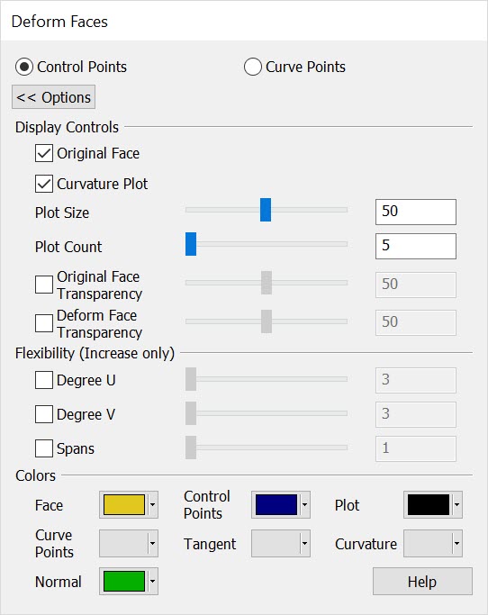 KeyCreator Modify Solid Face Deform Face Dialog