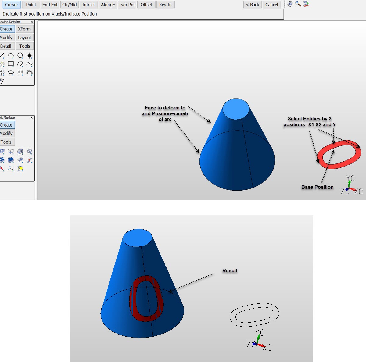 KeyCreator Pro Modify Warp Plane to Surface example